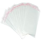 Borningfire 300ct 5x7 Clear Resealable Plastic Bags Self Adhesive Sealing OPP Cello/Cellophane Bags for Bakery Cookies Candy Treats Decorative Wrappers, Fits 5'' x 7'' Prints Photos Cards Envelopes
