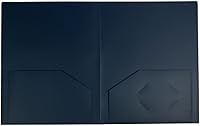 Vista 35 de JAM PAPER Heavy Duty Plastic Two Pocket Extra Tough School Folders - Blue - 6/Pack