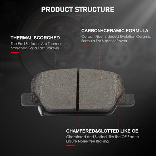 Image of cciyu D2199 Rear Ceramic Disc Brake Pads Kit For Hyundai For Palisade 2020-2023,For Hyundai For Santa Fe 2019-2020,For Kia For Telluride 2020-2023