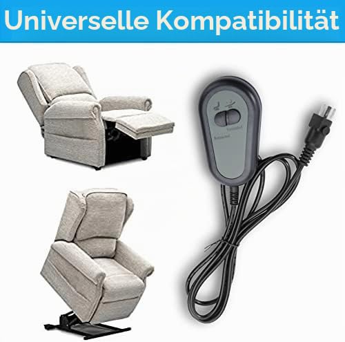 Tyenaza Recliner Controller, Lift Chair 5Pin 2 Tasten Fernbedienung Handschalter Controller Sofa Schalter Controller Lehnstuhl Controller für Elektrische Liegen und Sessel