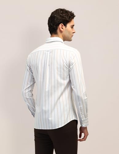 Image of U.S. Polo ASSN. Striped Tailored Fit Shirt for Men - 100% Cotton, Breathable & Comfortable, Full Sleeves Casual Shirt for Men