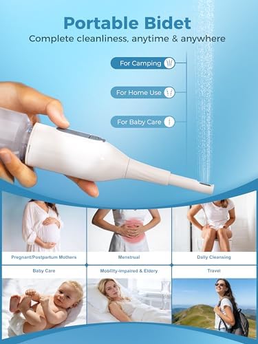 Portable Bidet for Travel, GODBB Rechargeable Electric Travel Bidet with Dual Spray Modes, 360°Adjustable Nozzle, High Pressure Cleaning, USB-C Charging, IPX7 Waterproof for Home Postpartum Hygiene — view 6
