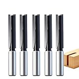 SICWOOD 5-Piece Extra Long 2 Inch Straight Router Bit Set, 1/2' Shank, 1/2' Dia, Carbide-Tipped 2-Flute Bits for Deep Grooving, Dados & CNC Woodworking