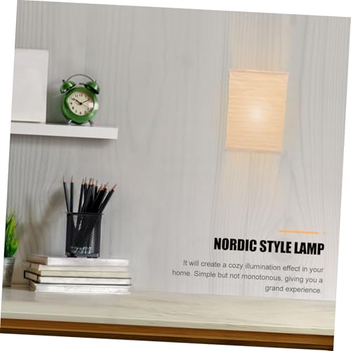Aplique de pared de papel marrón E14 nórdico para iluminación de dormitorio 3