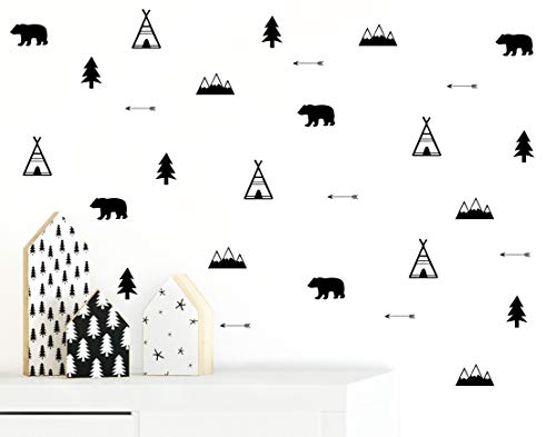 Vinilo decorativo para pared Osos y Montañas miniatura 2