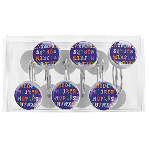 Crochets pour rideau de douche en acier inoxydable design alphabet chic - 6