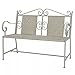Produktbild luckyfu modernes Design Möbel Outdoor Möbel im Freien Outdoor Bänke mit Farbe: Grau mit handgemalten Details Bänke Garden Bench Stahl 115 x 58,5 x 93 cm, grau