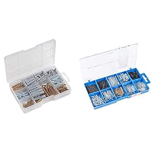 Meister Dübel- und Schrauben-Sortiment ✓ 233-teilig ✓vorsortierte Dübel und Spanplattenschrauben | Sortimentskasten | Befestigungs-Set | 947320 & Connex DP8500054 Nägel und Stifte-Sortimentskasten