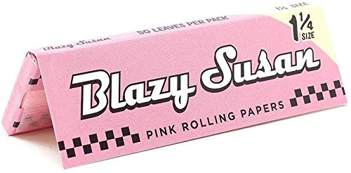 Blazy Susan Pink Rolling Papers - 1 1/4 Size Rolling Papers - 1 Pack, 50 Leaves Per Pack