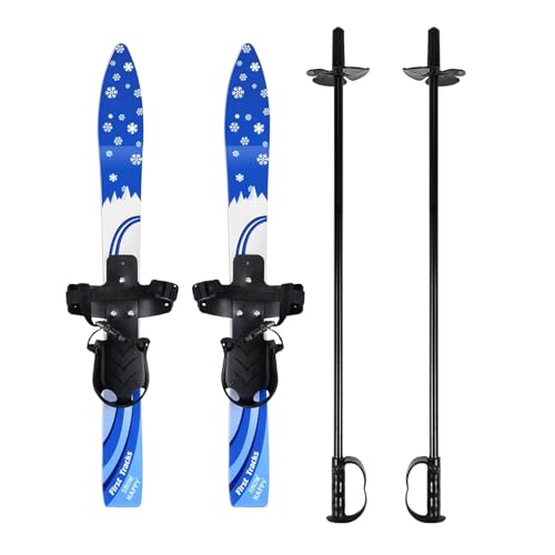 rockible Tablas de esquí Snowblades y Bastones Deportes de Invierno Snow Board Niños Recreación al Aire Libre Tabla de Snowboard Skiblades para niños Esquís , Azul
