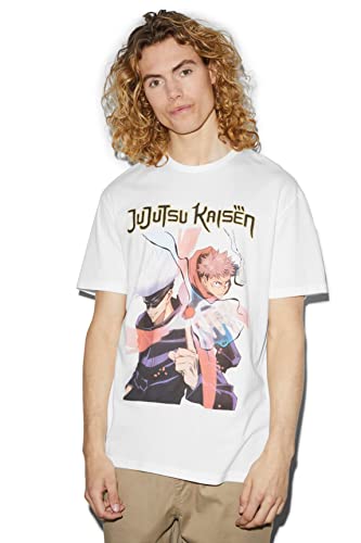 C&A Herren T-Shirt Kurzärmelig Rundhalsausschnitt Baumwolle Motivprint...