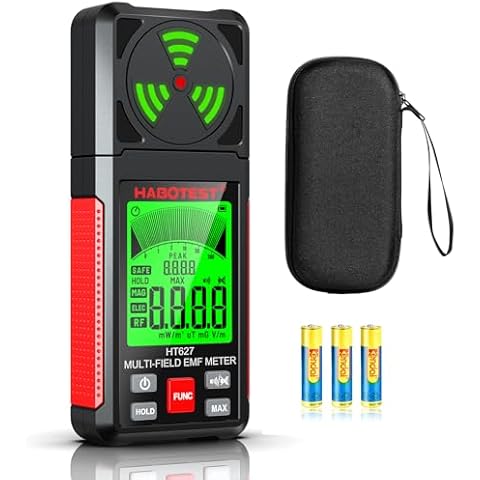 YOJOCK EMF Meter,3 in 1 EMF Detector Electromagnetic Field Radiation Detector for EF,MF,RF,EMF Reader for Home EMF Inspections,Office,Outdoor,Ghost Hunting Cover
