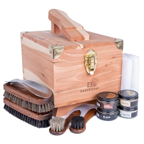 FootFitter Shoe Shine Set with Cedar Storage Box