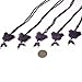 Justinstones Amethyst Natural Quartz Crystal Carved 40mm Butterfly Insect Totem Animal Guardian Pendant Adjustable Braided Cord Necklace 18 to 28 Inch