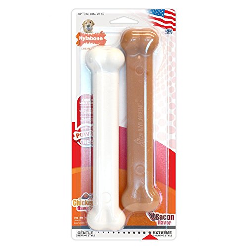 Nylabone dura Chew Bacon e pollo cane mastica per Extreme Chewers,large