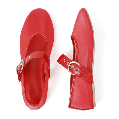 Image of Ballet Flats Mesh Shoes for Women Mary Janes Flats