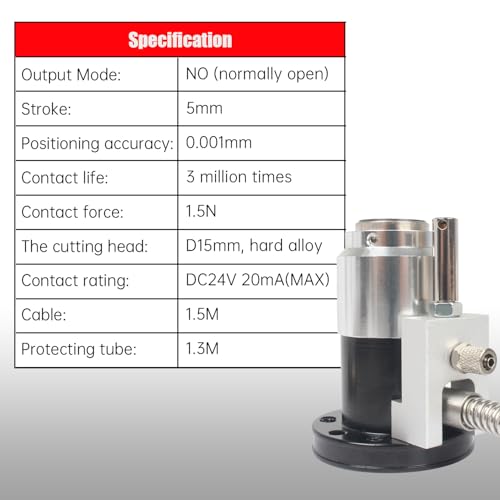 XUNKUNER DC24V Automatic Tool Sensor Gauge, Normally Closed Mach3 Tool Setting Gauge Z Axis Probe, CNC Tool Touch Sensor Setter Setting for Engraving Machine - Thumbnail 4