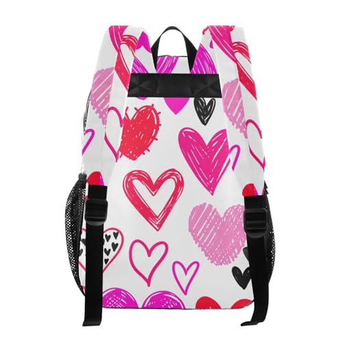 Travel Clear Backpack Floral Girls Backpack for Kids Approved Transparent Bag Hearts Styles3