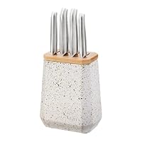 Furi Stone Knife Block Set, Olive Terrazzo (5 Pieces)