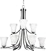 Feiss F2980/9SN Summerdale Glass Chandelier Lighting, Satin Nickel, 9-Light (33"Dia x 29"H) 675watts