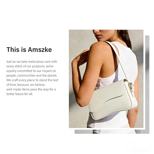 Image of Amszke Shoulder Bag for Women Y2K Crossbody Purse PU Leather Underarm Handbag 2 Adjustable Strap for Daily Commute Travel