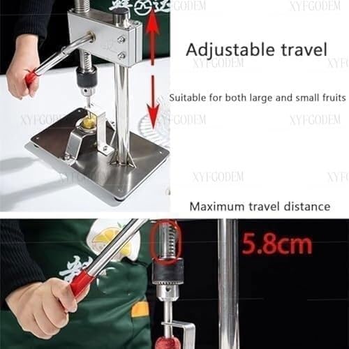 Descorazonador Manual de Acero Inoxidable con Cuchillas Reemplazables, Distancia Movimiento 2.3 Pulgadas, Utensilio Cocina para Espino y Frutas Pequeñas, Herramienta Extracción