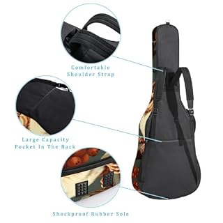 JRHEJTFZ Housse pour guitare acoustique de 1,9 cm d’épaisseur, étanche, durable et élégant, écureuil mignon avec feuilles colorées, Multicolore 5., 42.9×16.9×4.7 in, Motif imprimé tendance - Les Beatles, Paul McCartney, John Lennon, RIngo Starr, George Harrison JRHEJTFZ Housse pour guitare acoustique de 1,9 cm d'épaisseur, étanche, durable et élégant, écureuil mignon avec feuilles colorées, Multicolore 5., 42.9x16.9x4.7 in, Motif imprimé tendance – Image 3