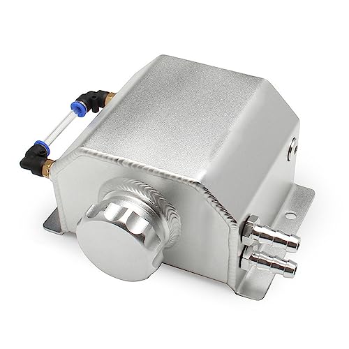 Ausla Tanque de Captura de Aceite de Aluminio, Separador de Aceite Universal con Tapón de Drenaje, Depósito de Refrigerante Duradero para la Mayoría de los Vehículos 1L 2L (1L)