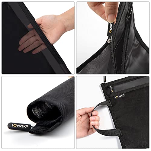 JOYASK 3 Pieces Multifunction Mesh Pouch with Zipper, Black Nylon Pouches, Pocket Organizer for Cosmetic, Tool, Travel Storage (ALL) - Thumbnail 3