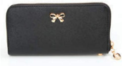 USS Women Lady Bowknot Faux Leather Clutch Wallet Long Coin Card Holder Portable Purse Bag