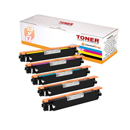 CVT   Pack 5 Toner Compatibles 2 X CE310A + CE311A / CE312A / CE313A 126A para HP LaserJet Pro 100 Color M175A M175nw M275 CP1020 CP1025 M176 M177