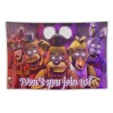 Dazkqbl FNAF Tapestry Five Horror Nights Video Game At Freddy'S Banner Flags for Home Decor Cool Wall Hanging Art Poster N4 - Polyester Fabric - 40inch*60inch