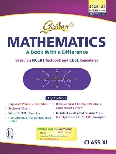 Image of Golden Mathematics Class 11 : Based on CBSE Guidelines & NEW NCERT Textbooks For 2026 Final Exams, includes Objective Type Question Bank