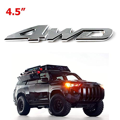 Emblema 4WD cromado en relieve para carrocería de coche SUV Off Road