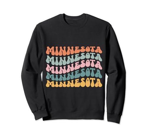 Minnesota Estados Unidos Estado América Viajes Amante Retro Groovy Sudadera