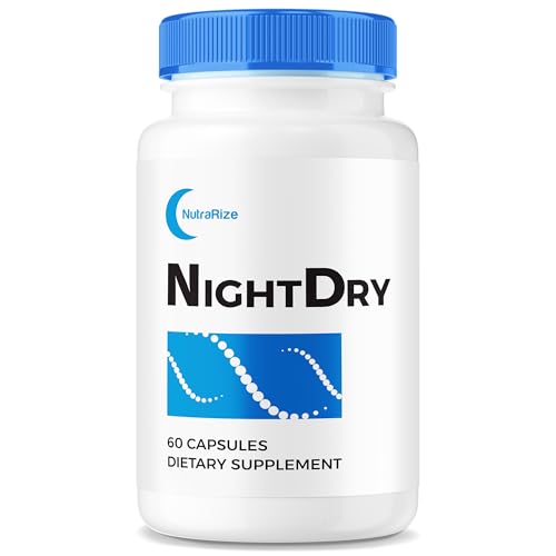 NutraRize NightDry Capsules - All-Natural Extra Strength Supplement to Lessen Nighttime Bathroom Trips, Support Healthy Bladder Function, 60 Count