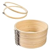 12 Pieces Embroidery Hoop Set Bamboo Circle Cross Stitch Frame Hoop Ring 4 inch for Embroidery and C