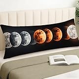Seitenschläferkissen Bezug 60 x 180, Kissenbezug Mond Kissen Modern Muster Samt Seitenschläferkissen Bezug, Atmungsaktiv Schwangerschaftskissen Stillkissen für Deko Wohnzimmer Schlafzimmer Sofa,Cod487