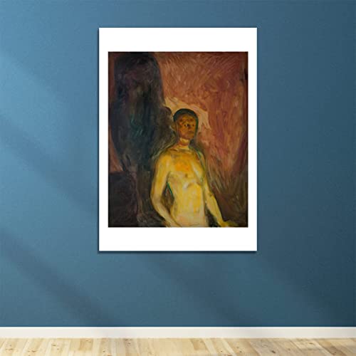 Affiche Edvard Munch Autoportrait dans Hell format grand et finition semi-brillante