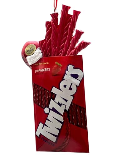 Kurt S. Adler Hershey's Twizzlers with Santa Hat Ornaments, one Size, Red