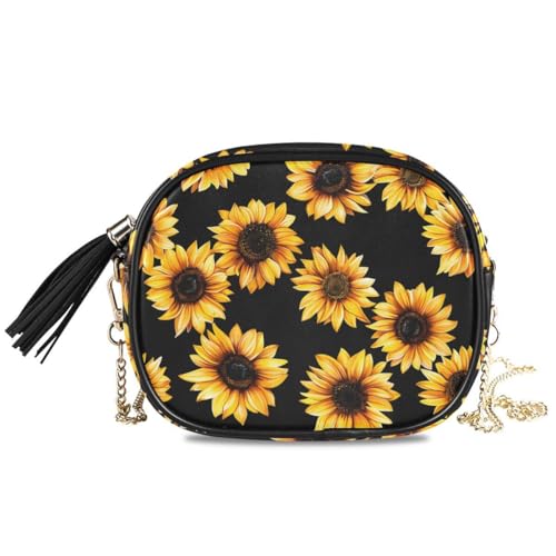 Sac à bandoulière cuir PU vert motifs fleurs pompons ALAZA
