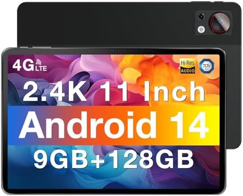 DOOGEE T30SE Tablet Android 14, 11 Pollici 2.4K, 9GB RAM+128GB ROM (espandibile 1TB), 8580mAh, 4G LTE + 5G WiFi, Fotocamera 13MP, Grigio