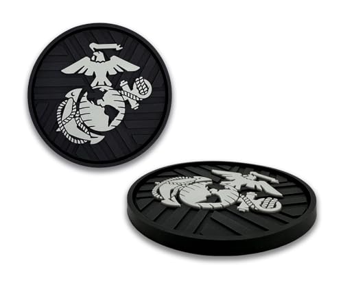 NJECT US Marine Corps Insignia Automotive Silicone Coasters Set of 2