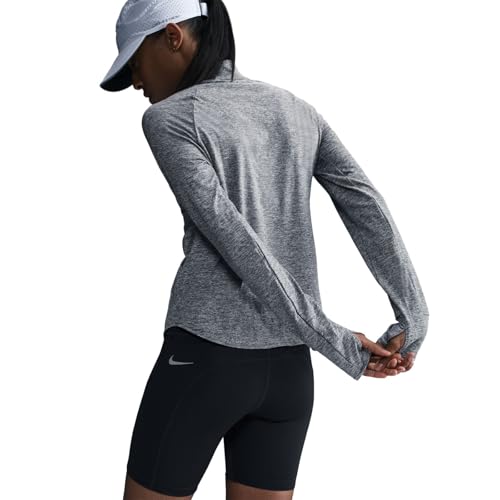 Nike Swift Dri-Fit HQ0499-084 damski top z zamkiem błyskawicznym, kolor szary dymny/Htr/odblaskowy silv