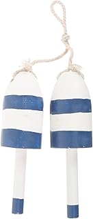 VINTORKY Blue Nautical Wooden Wall Float Pendant Vintage Mediterranean Rustic Home Decor Hanging Ornament for Beach House Bedroom Living Room