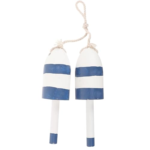 VINTORKY Blue Nautical Wooden Wall Float Pendant Vintage Mediterranean Rustic