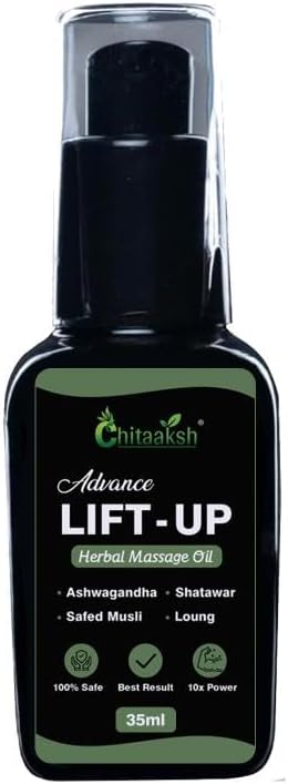 Lift Up Herbal Massage Oil – 100% Results with Clinically Proven Formula for Men, 35ml | Pure & Natural Massage Oil