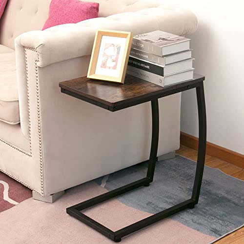 Azl1 Life Concept Utility Sofa End Living Room, Vintage Accent Couch Side Pocket, C Shaped Table For Coffee Snack Laptop #TOP2