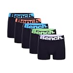Bench Men’s 5 Pack Boxer – Mens Cotton Boxers & Boxer Shorts Multipack, Elastic Waistband Underwear for Men, Designer Mens Underpants & Trunks, Men’s Underwear Gift Set Black L