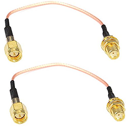 SMA Cable SMA Female to SMA Male Coax FPV Antenna Adapter Pigtail Extension Cord RF Connector Qty of 2 Ships from USA